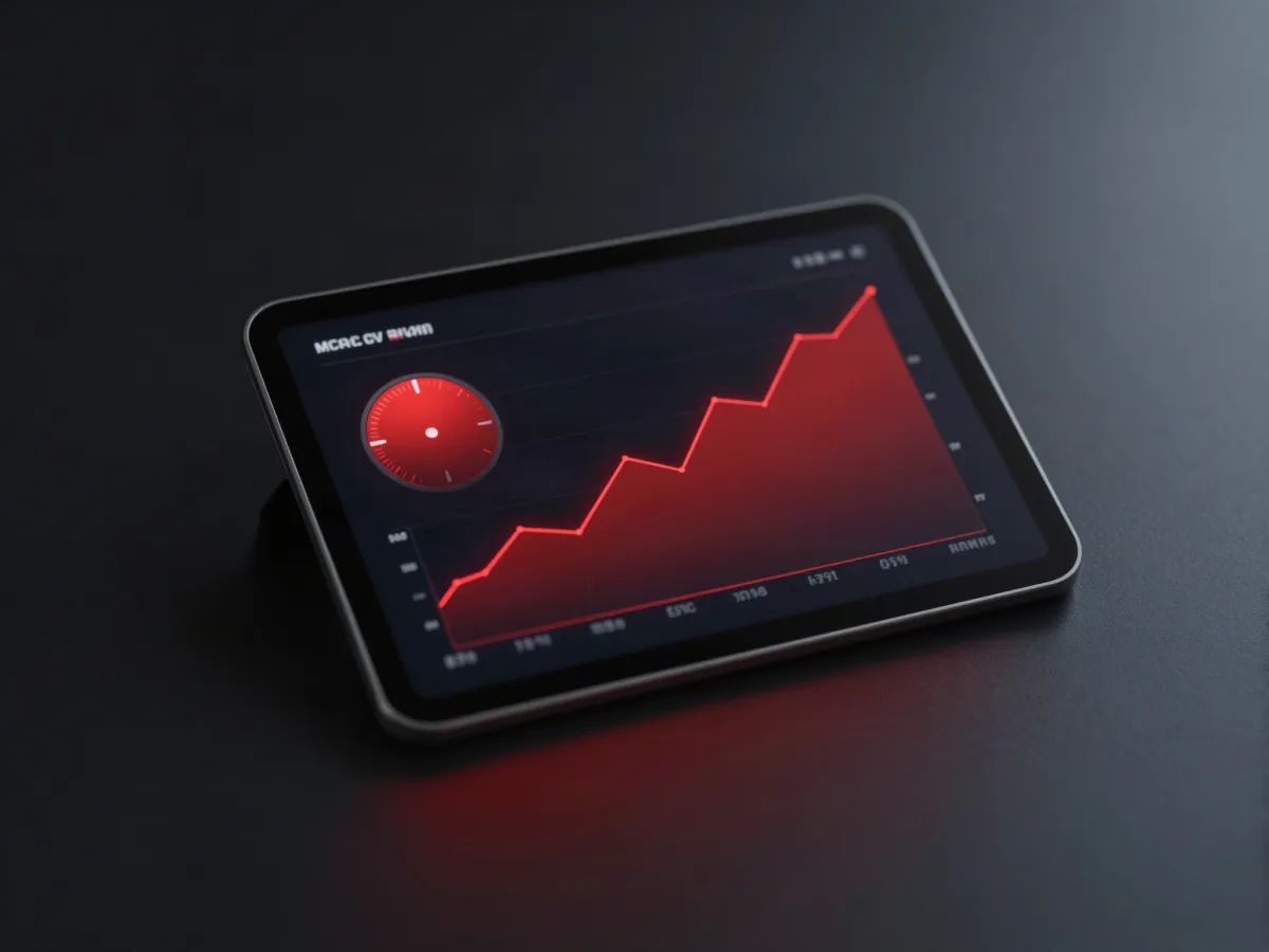 Trading dashboard on a tablet